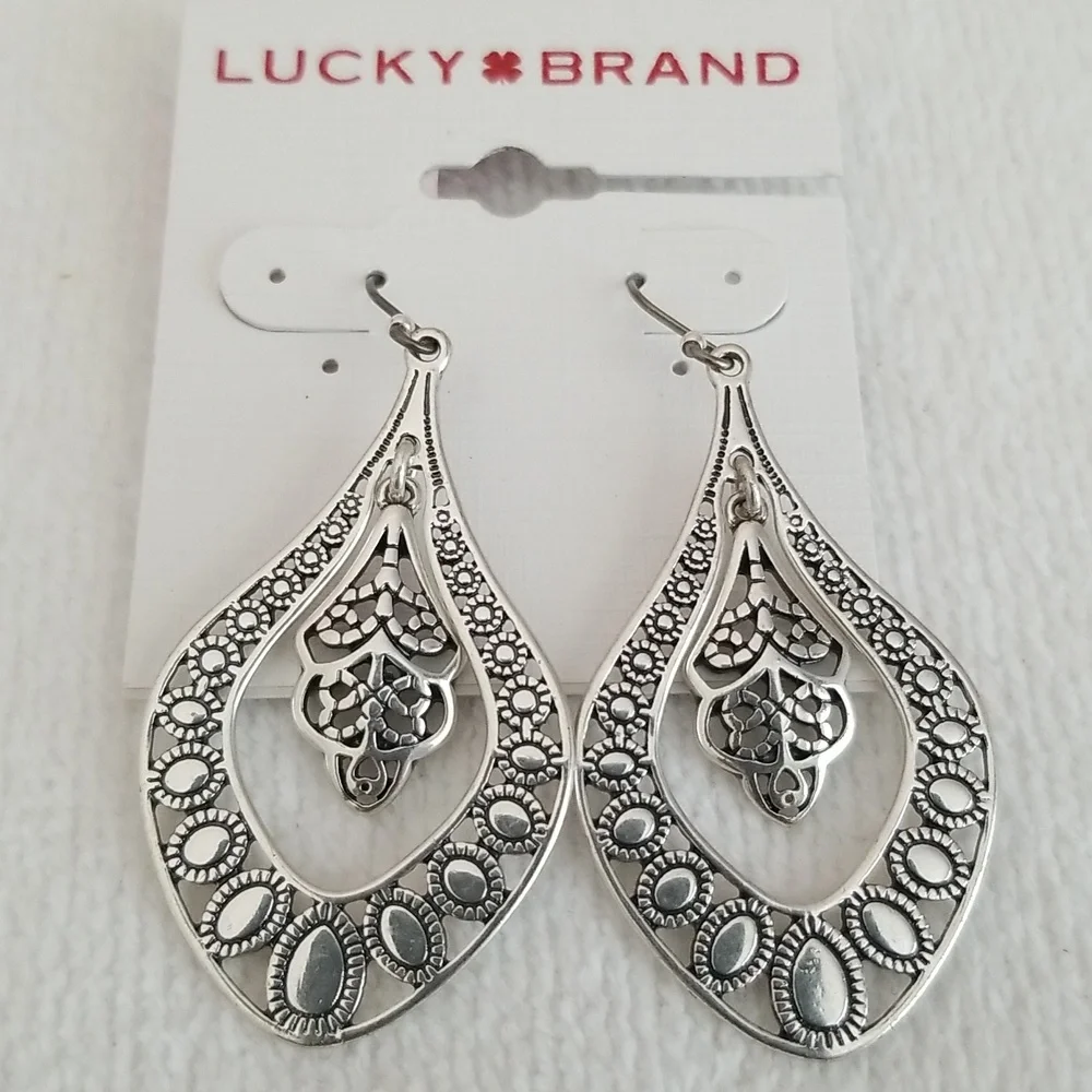 ❣️HP❣️ New Lucky Brand Oblong Earrings - Picture 1 of 6